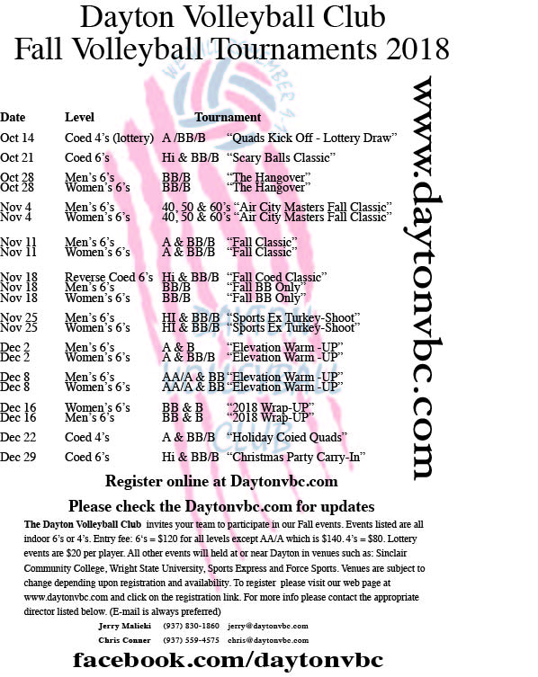 Dayton Volleyball Club Tournaments